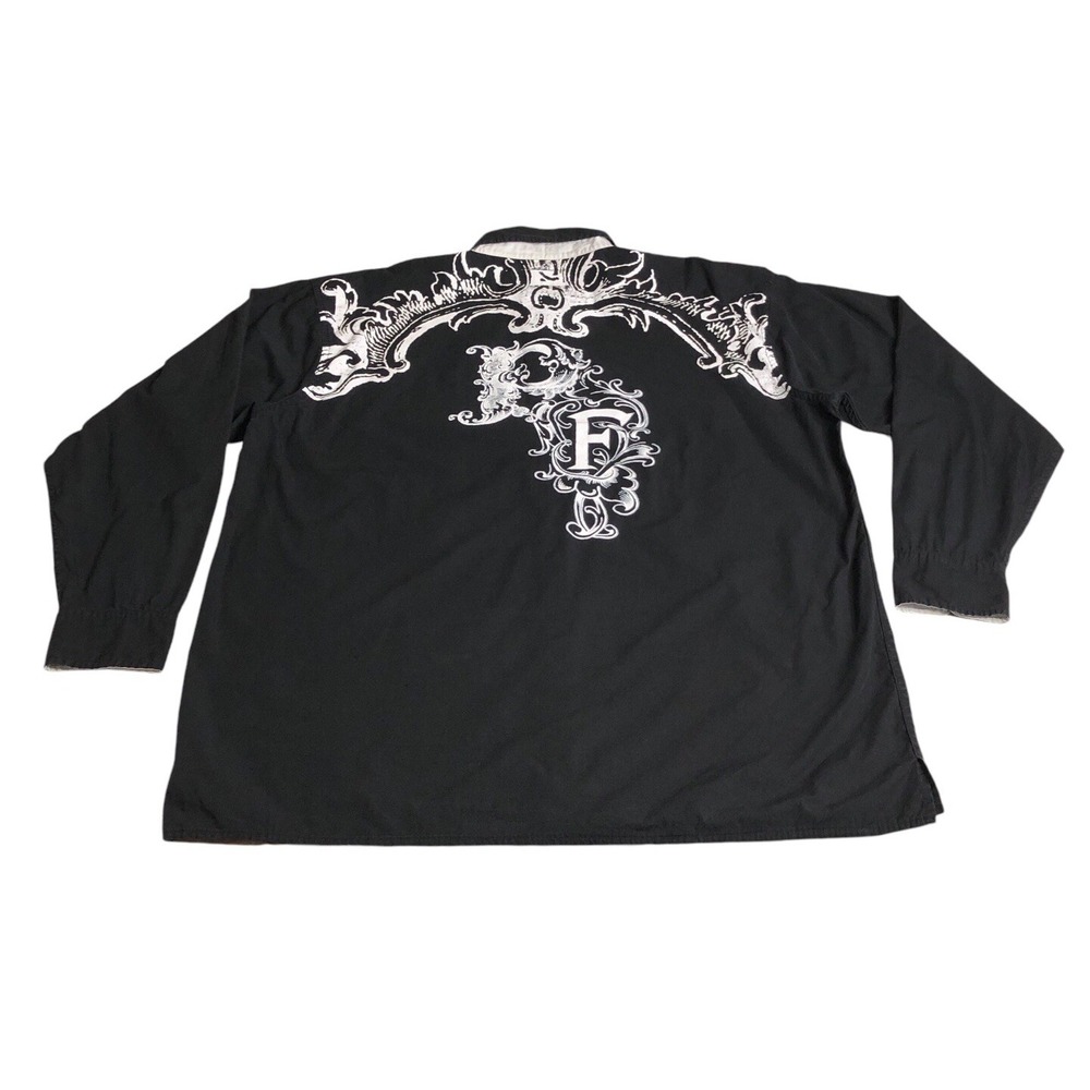 Vintage Y2K Phat Farm Shirt Mens 3XL XXXL Black Hip Hop Streetwear Skater Grunge